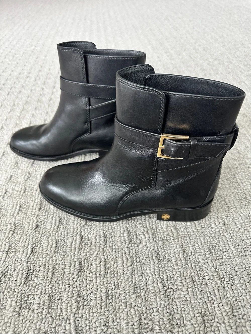 Tory Burch Brooke Ankle Bootie, Black Calf Leather, Size 7M, Style 52660